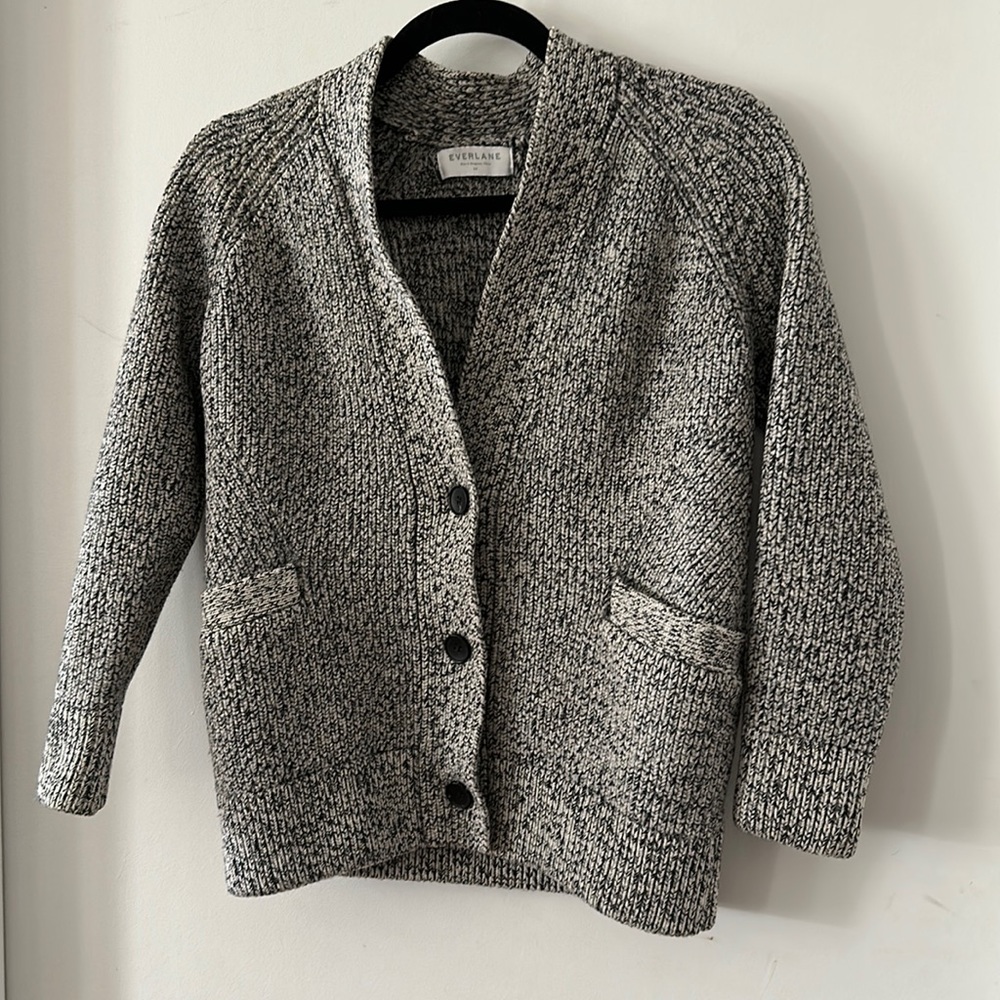 Everlane Marbled V Square Cardigan